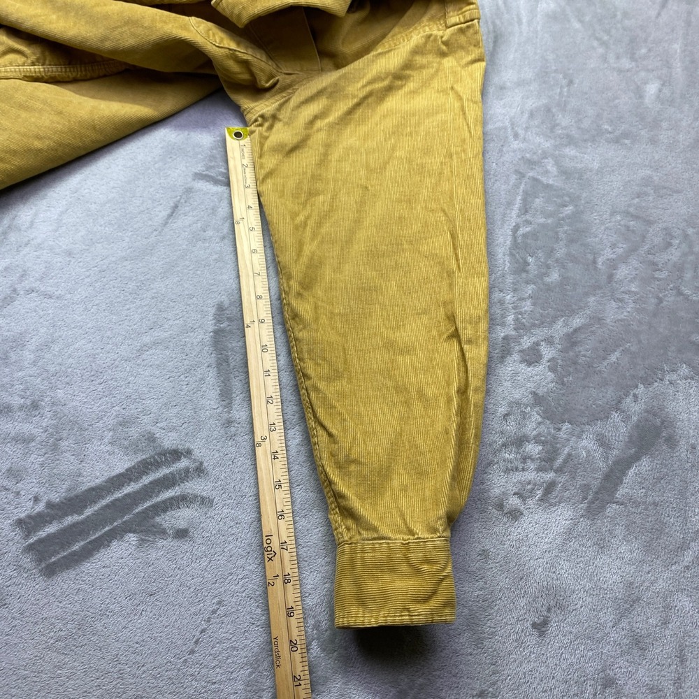 VTG Free People‎ Mustard Yellow Corduroy Button Down Shirt Sz M Western Preppy - Picture 7 of 11